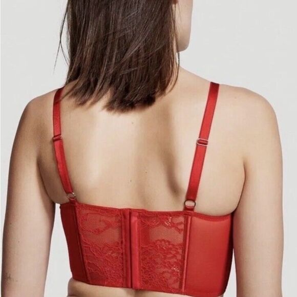 VS Dream Angels Valentine’s Lace up Corset Bra Size Medium - Picture 4 of 12